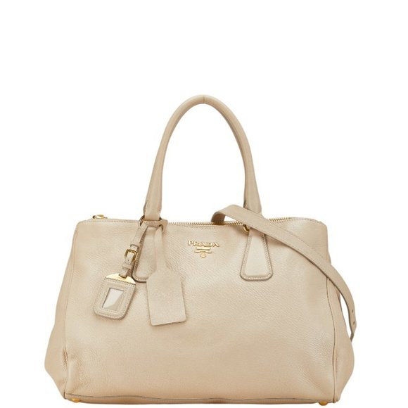 PRADA Beige Leather Shoulder Bag - Picture 1 of 15